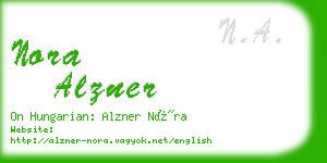 nora alzner business card